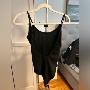 Zara Black Scoop Back Bodysuit